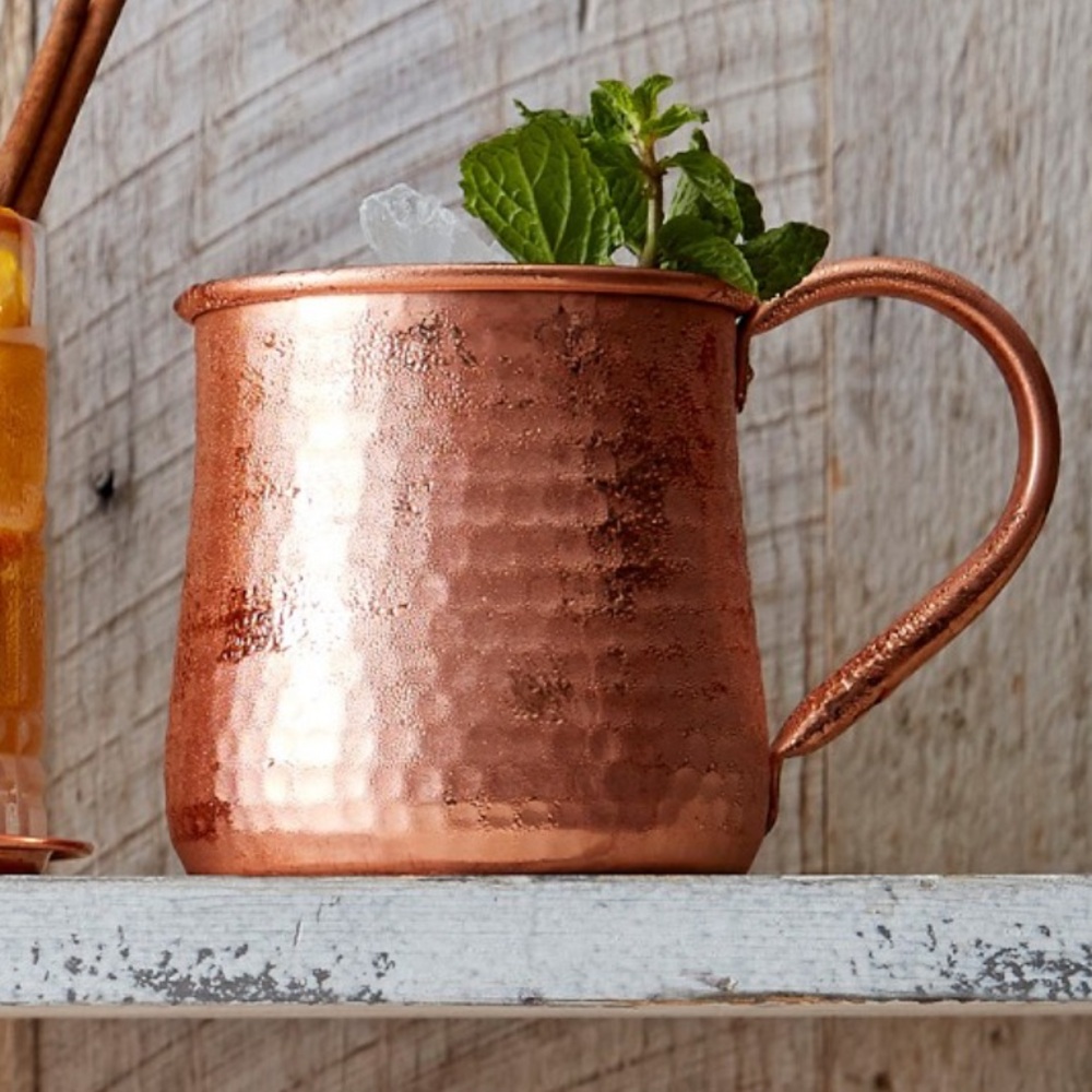 Williams Sonoma Hammered Copper Mugs - Set of 4